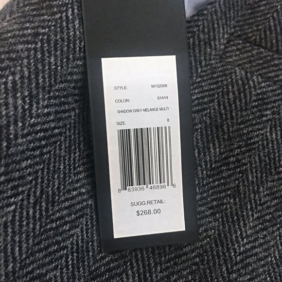 Beautiful NWT Wool Blend Trousers Flat Front Great Details CHARCOAL GRAY SZ 8 - Picture 12 of 13